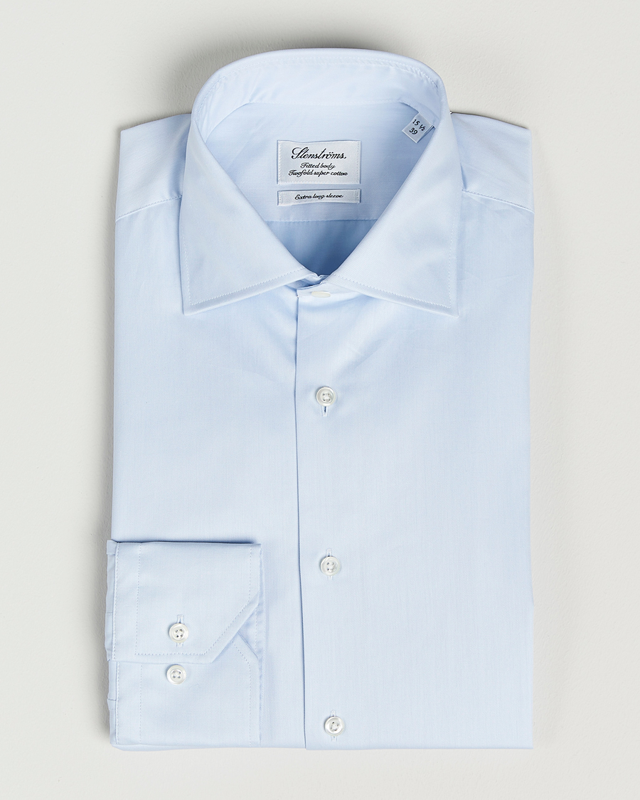 Men | Shirts | Stenströms | Fitted Body X-Long Sleeve Shirt Light Blue