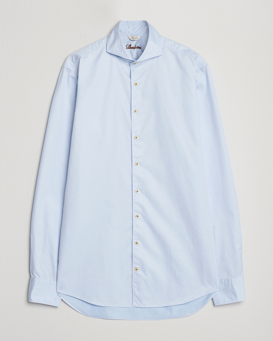 Men | Shirts | Stenströms | Fitted Body X-Long Sleeve Washed Shirt Light Blue