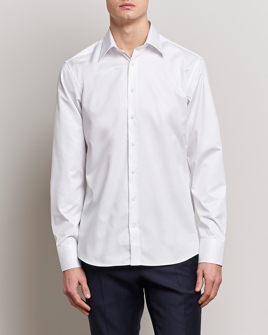 Men | Shirts | Stenströms | Fitted Body Kent Collar Shirt White
