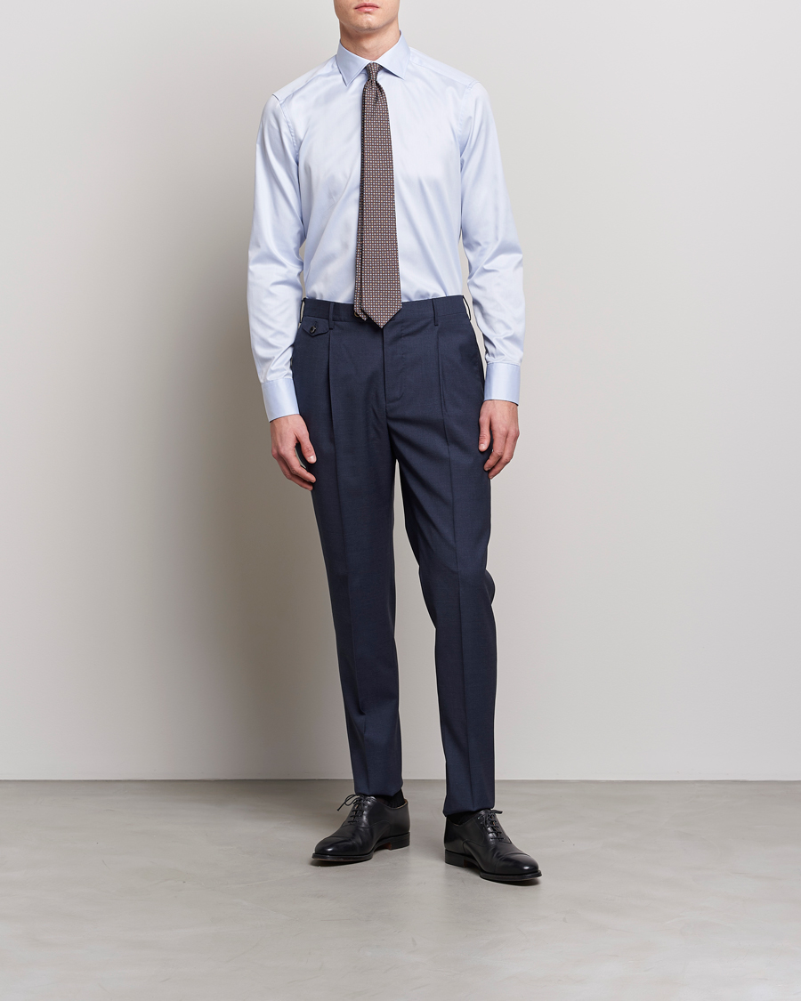 Men | Shirts | Stenströms | Slimline Twofold Stretch Shirt Light Blue