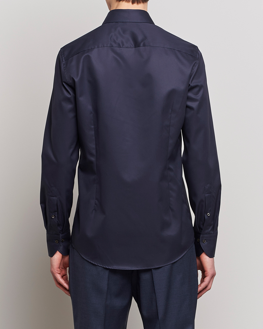 Men | Shirts | Stenströms | Slimline Extreme Cut Away Shirt Navy