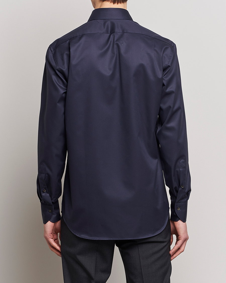 Men | Shirts | Stenströms | Fitted Body Extreme Cut Away Shirt Navy
