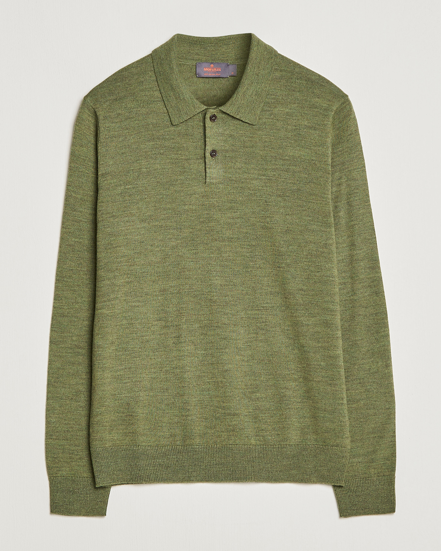 Men | Sweaters & Knitwear | Morris | Merino Knitted Polo Olive