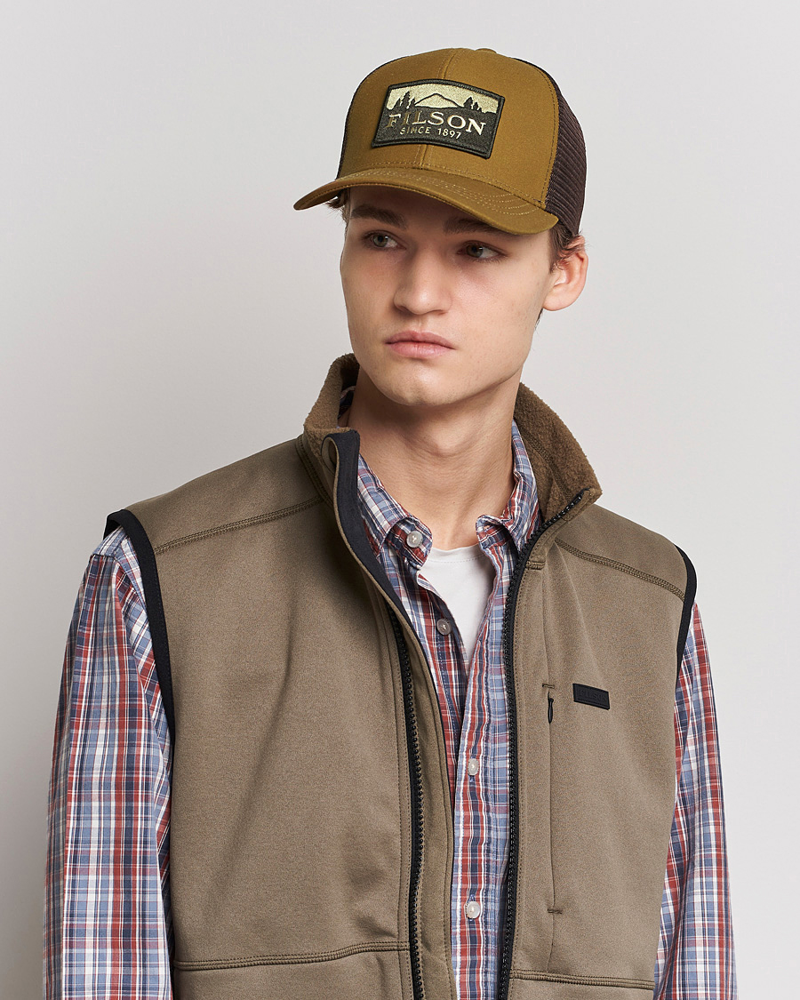 Men | Hats & Caps | Filson | Logger Mesh Cap Dark Tan