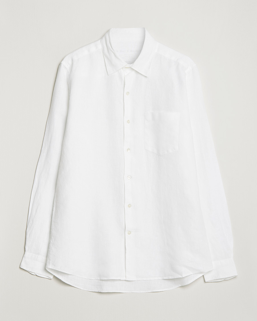 Men | Shirts | A Day's March | Abu Linen Shirt White