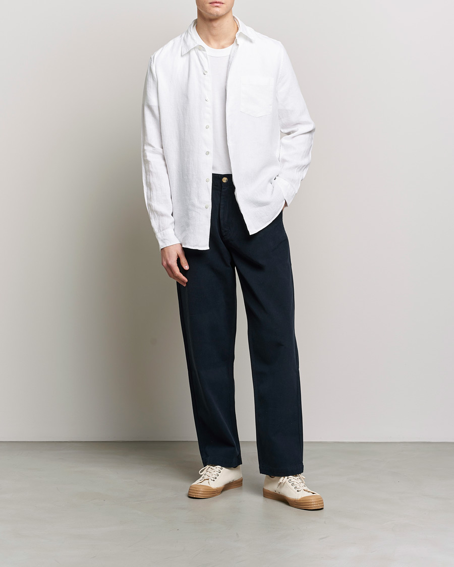 Men | Shirts | A Day's March | Abu Linen Shirt White
