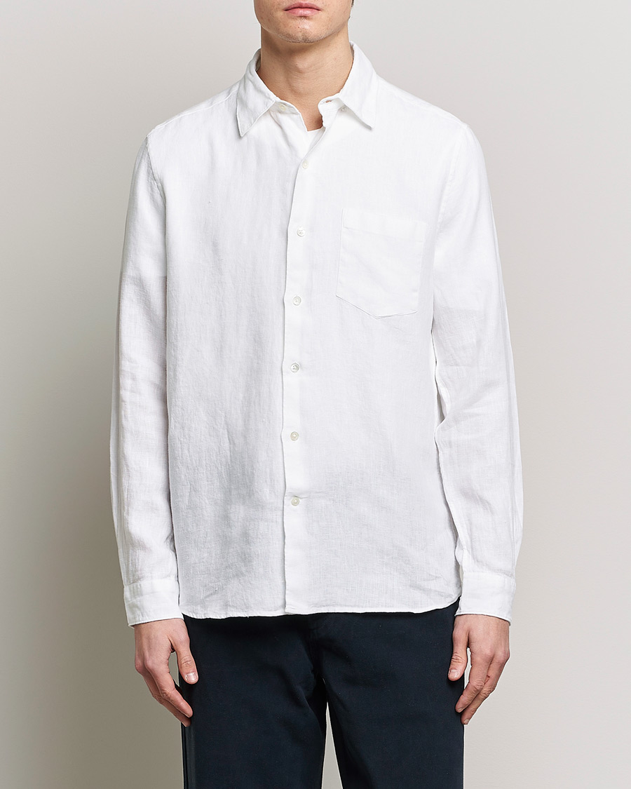 Men | Shirts | A Day's March | Abu Linen Shirt White