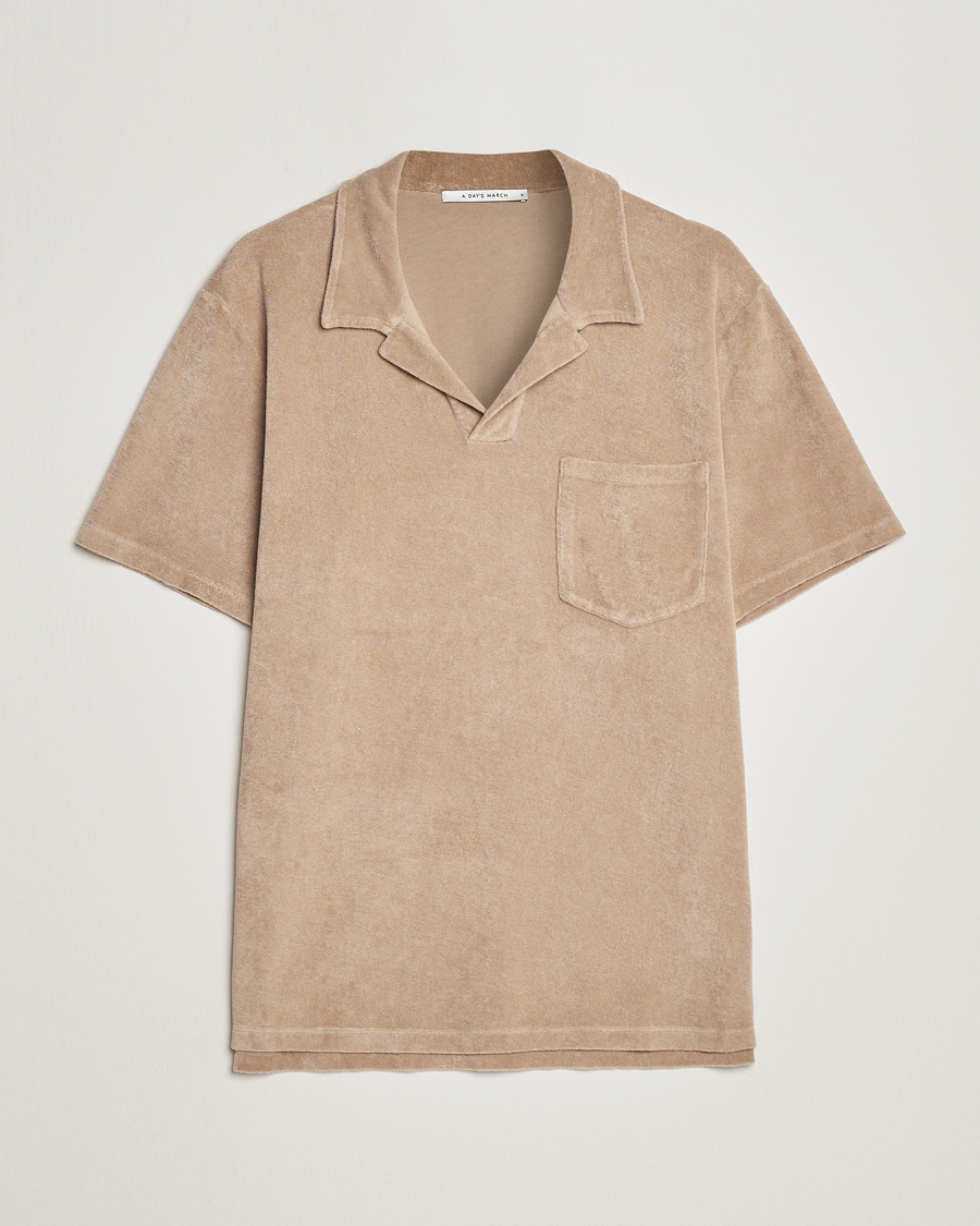 Men | Polo Shirts | A Day's March | Terry Polo Khaki