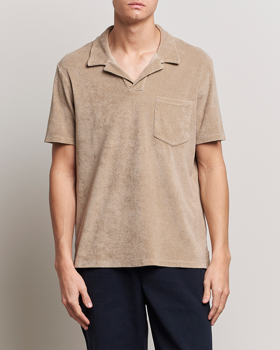 Men | Polo Shirts | A Day's March | Terry Polo Khaki