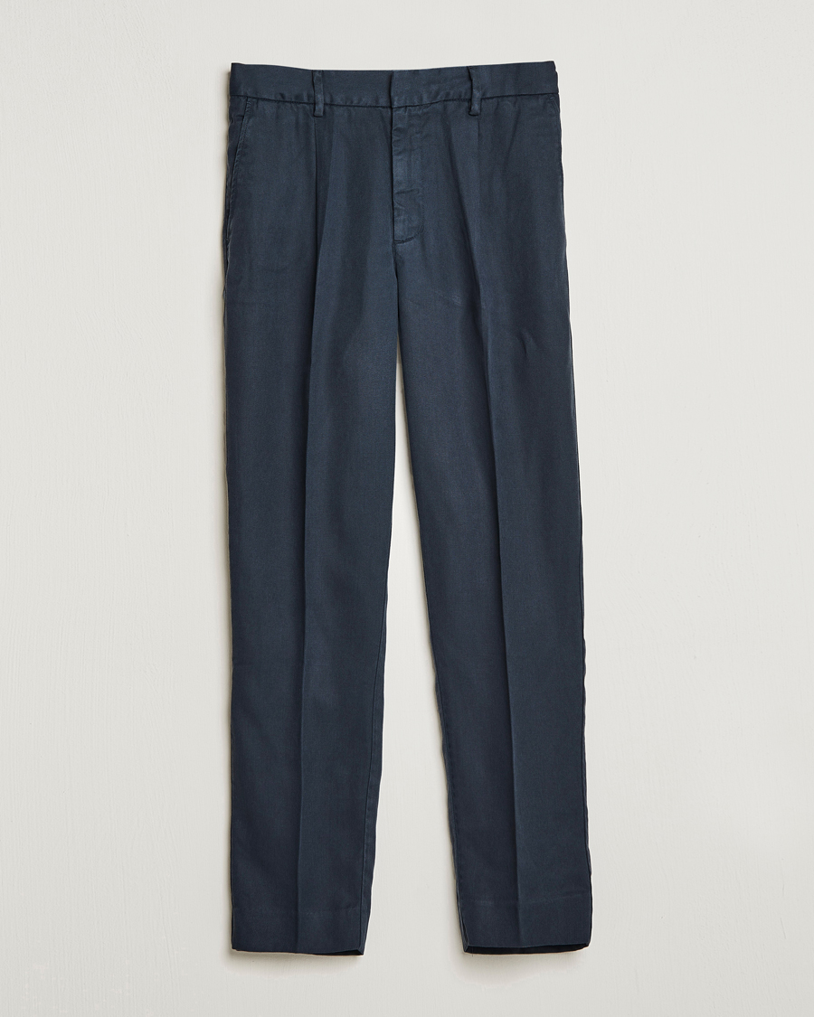 Men | Trousers | A Day's March | Smart Trouser Tencel Navy