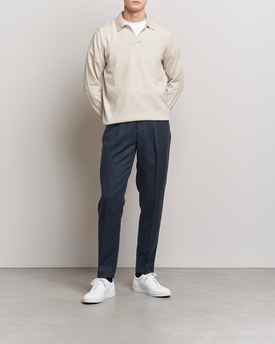 Men | Trousers | A Day's March | Smart Trouser Tencel Navy