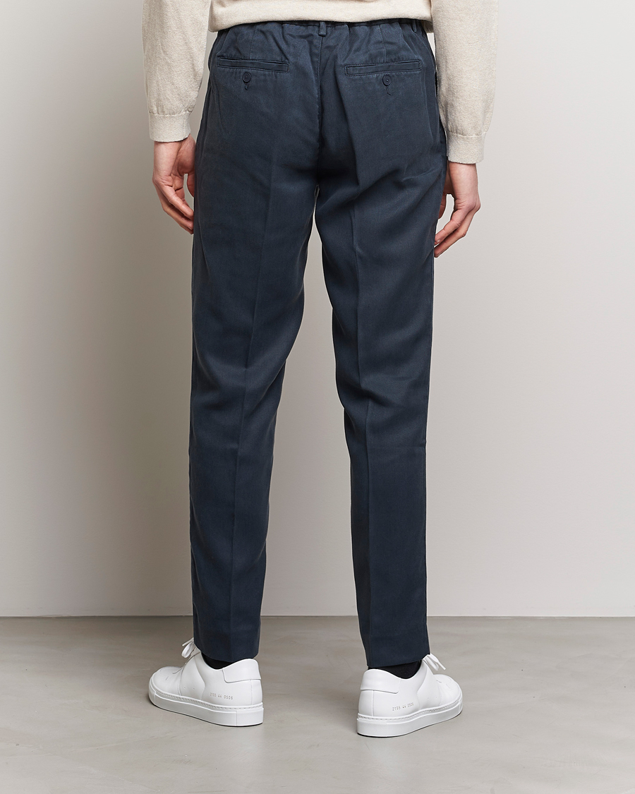 Men | Trousers | A Day's March | Smart Trouser Tencel Navy