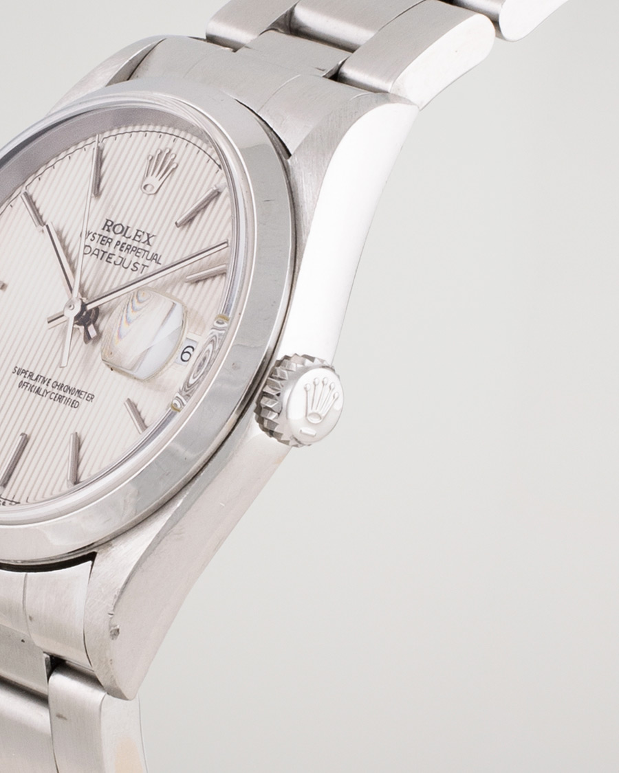 Men | Rolex Pre-Owned Datejust 16200 Oyster Perpetual Steel White | Rolex Pre-Owned | Datejust 16200 Oyster Perpetual Steel White