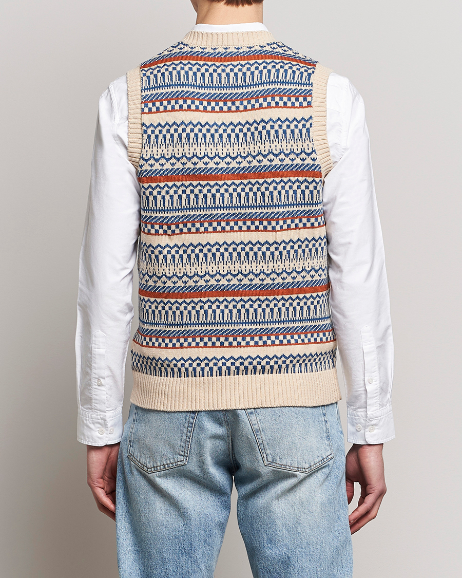 Men | Sweaters & Knitwear | BEAMS PLUS | Knit Fairisle Vest Natural