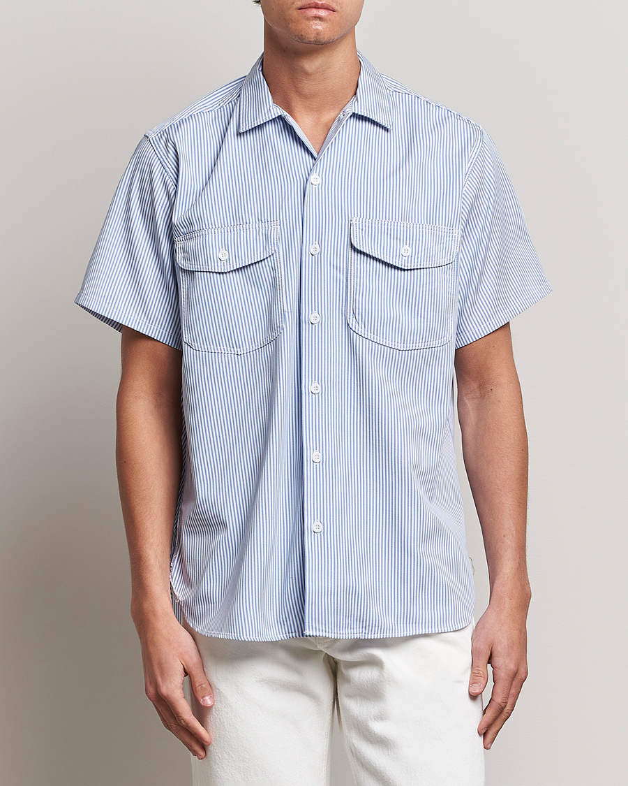 Men | Shirts | BEAMS PLUS | Short Sleeve Work Shirt Light Blue