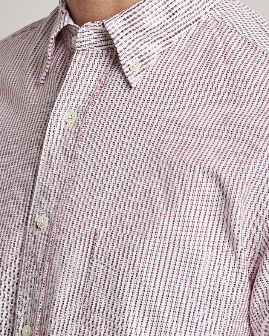 Men | Shirts | BEAMS PLUS | Oxford Button Down Shirt Wine Stripe