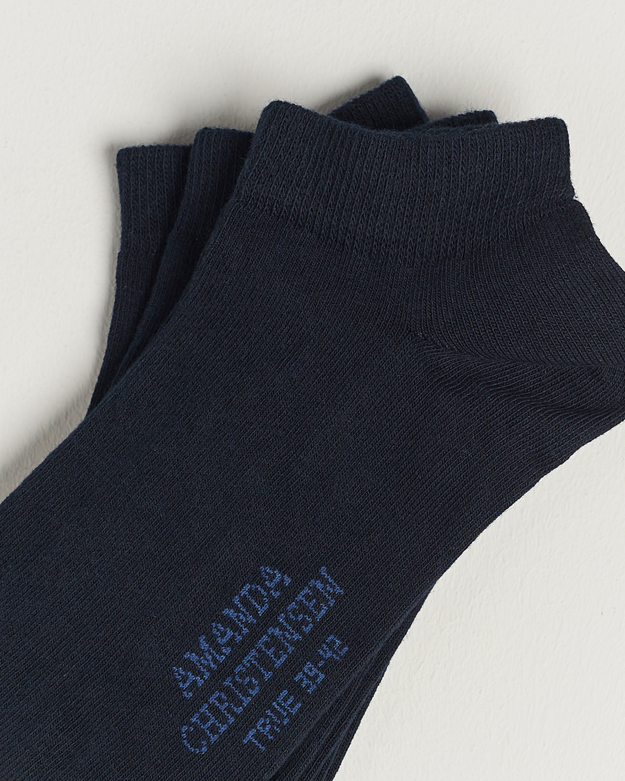 Men | Underwear & Socks | Amanda Christensen | 3-Pack True Cotton Sneaker Socks Dark Navy