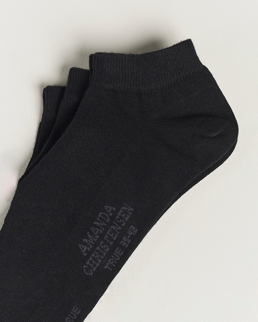 Men | Underwear & Socks | Amanda Christensen | 3-Pack True Cotton Sneaker Socks Black