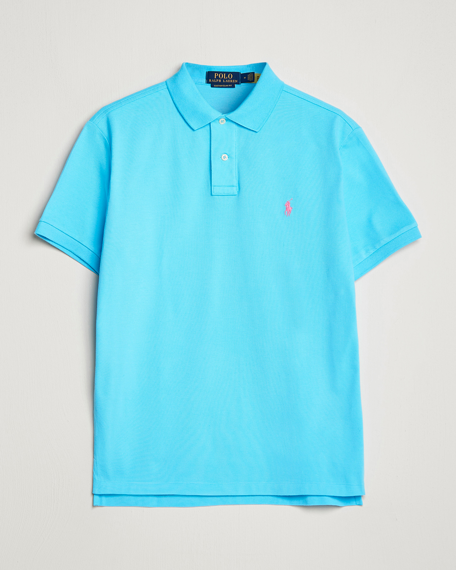 Men | Polo Shirts | Polo Ralph Lauren | Custom Slim Fit Polo Turquoise Nova