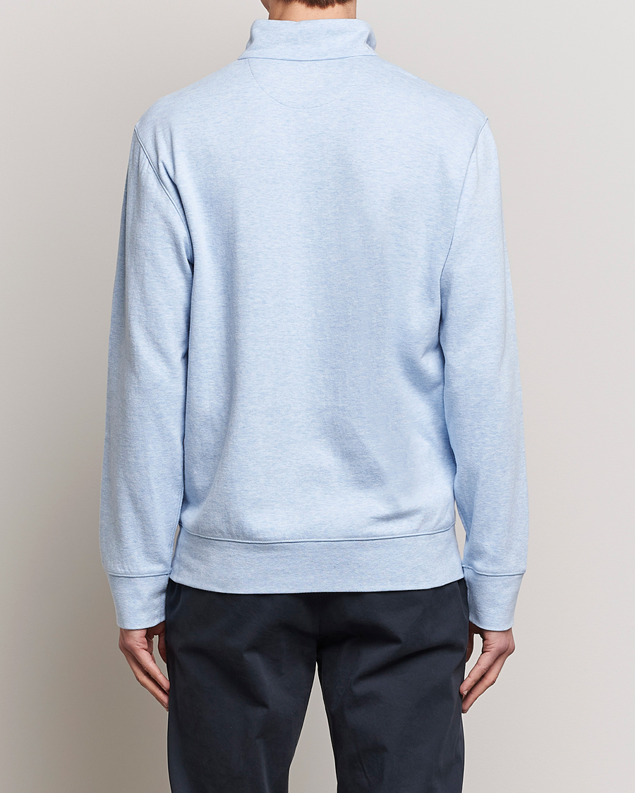 Men | Sweaters & Knitwear | Polo Ralph Lauren | Tech Double Knit Half Zip Office Blue Heather