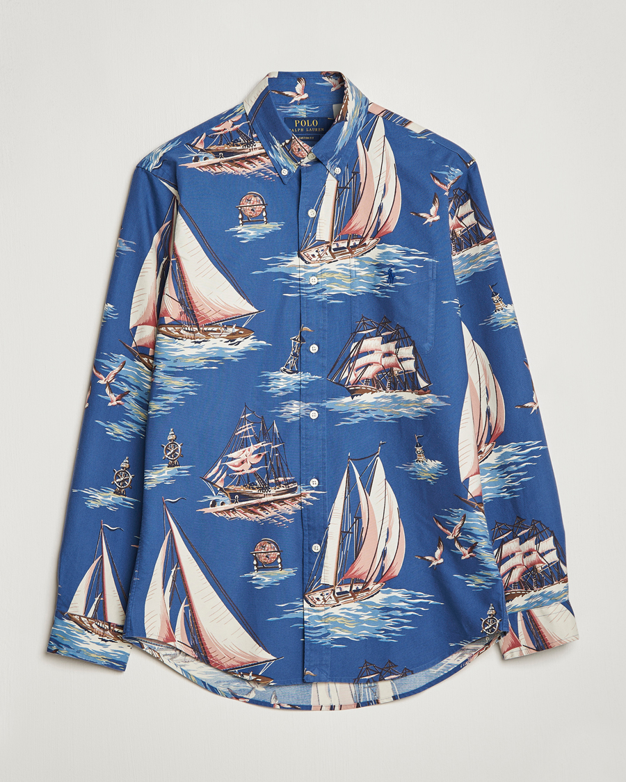 Men | Shirts | Polo Ralph Lauren | Printed Regatta Oxford Shirt Blue