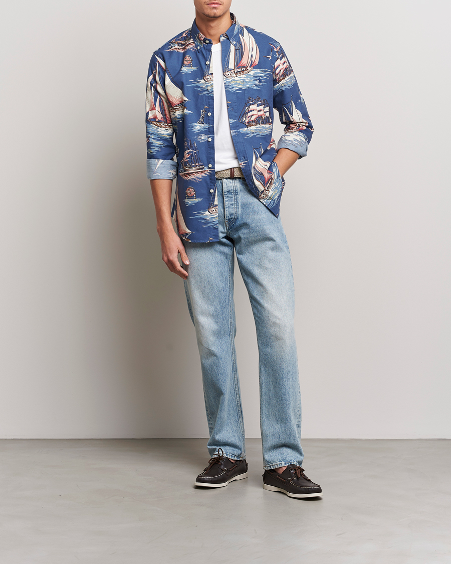 Men | Shirts | Polo Ralph Lauren | Printed Regatta Oxford Shirt Blue