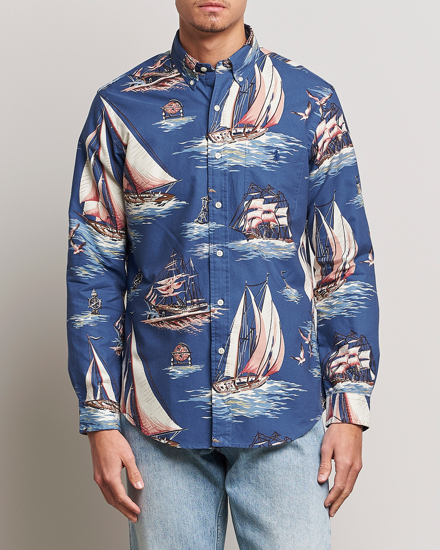 Men | Shirts | Polo Ralph Lauren | Printed Regatta Oxford Shirt Blue