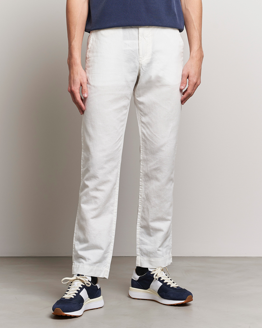 Men | Trousers | Polo Ralph Lauren | Bedford Cotton/Linen Straight Fit Pants White