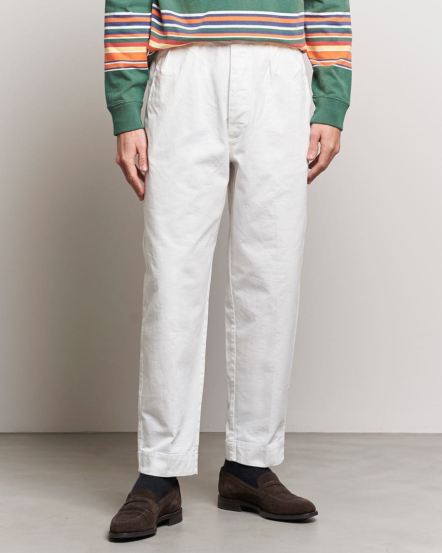 Men | Trousers | Polo Ralph Lauren | Rustic Twill Officer Trousers Deckwash White