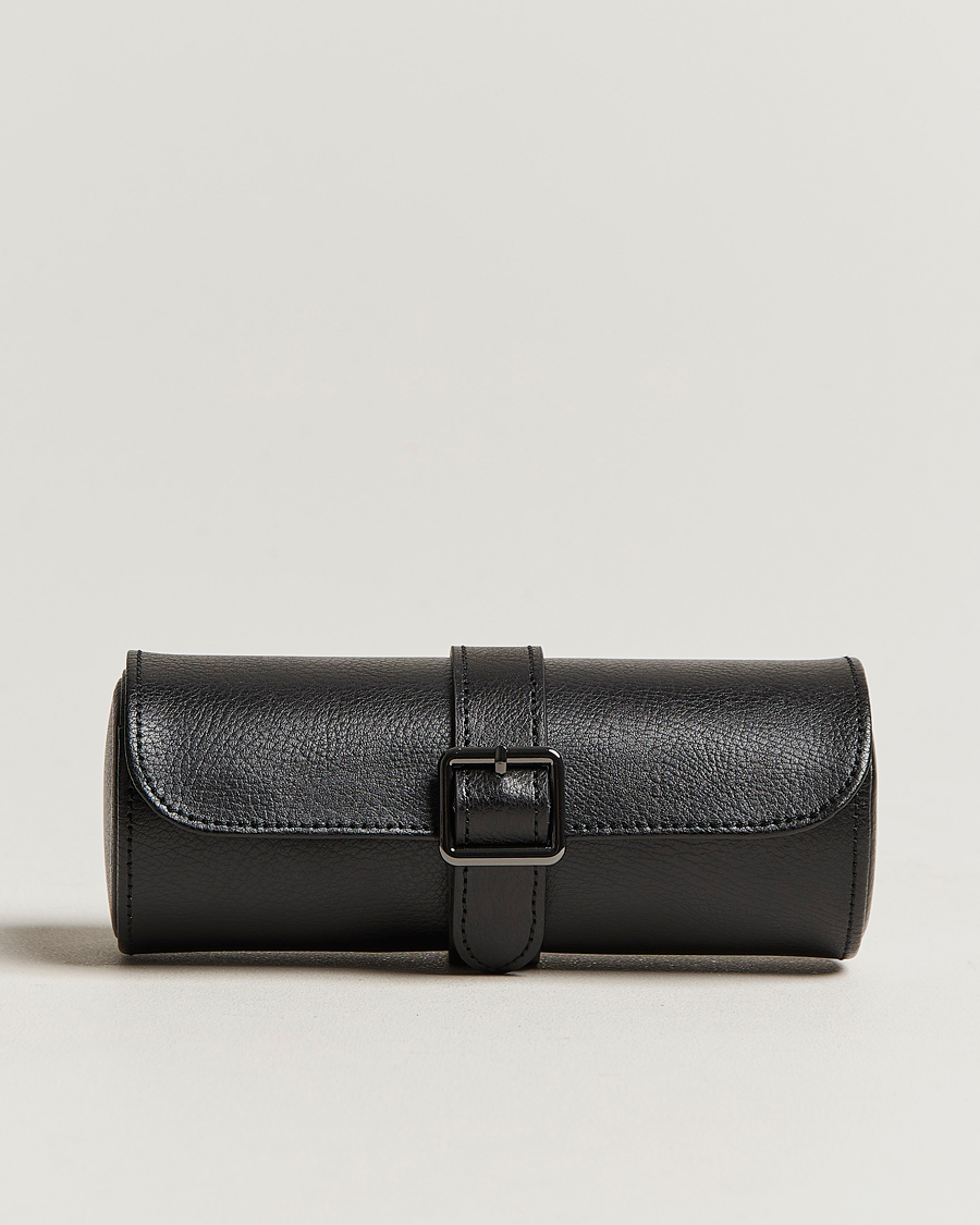 Men | Watch & Jewellery Boxes | WOLF | Triple Watch Roll Black