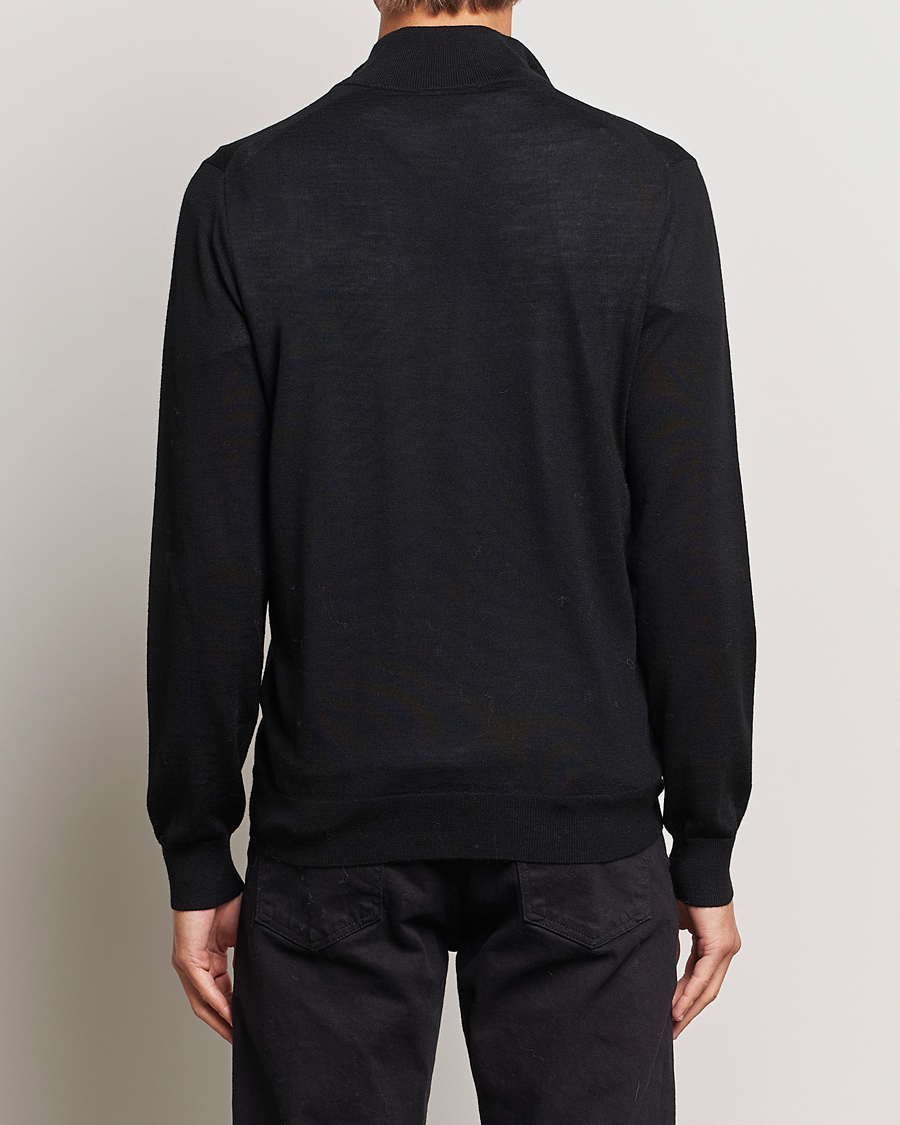 Men | Sweaters & Knitwear | Tiger of Sweden | Errol Merino Half Zip Black