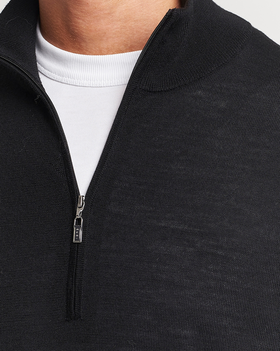 Men | Sweaters & Knitwear | Tiger of Sweden | Errol Merino Half Zip Black