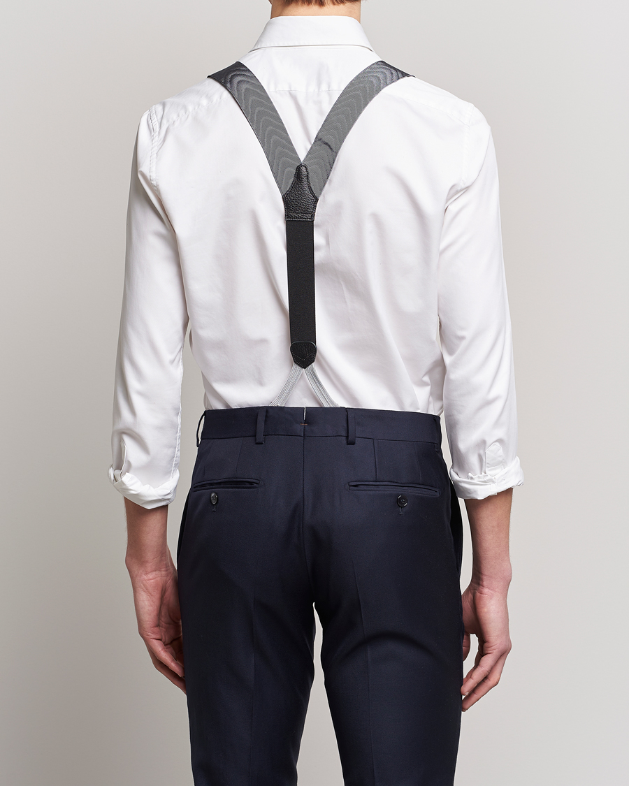Men | Albert Thurston Moiré Braces 40mm Grey | Albert Thurston | Moiré Braces 40mm Grey