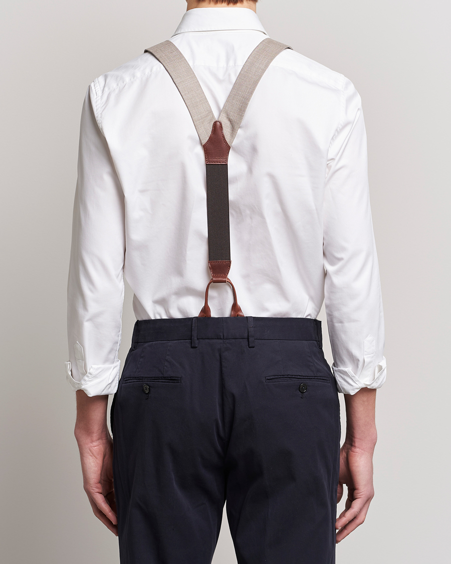 Men | Albert Thurston Linen Braces Beige | Albert Thurston | Linen Braces Beige