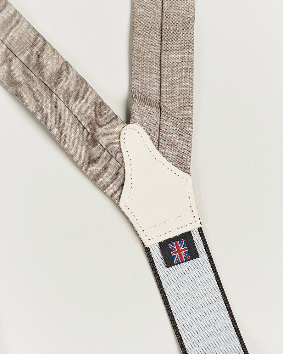 Men | Albert Thurston Linen Braces Beige | Albert Thurston | Linen Braces Beige