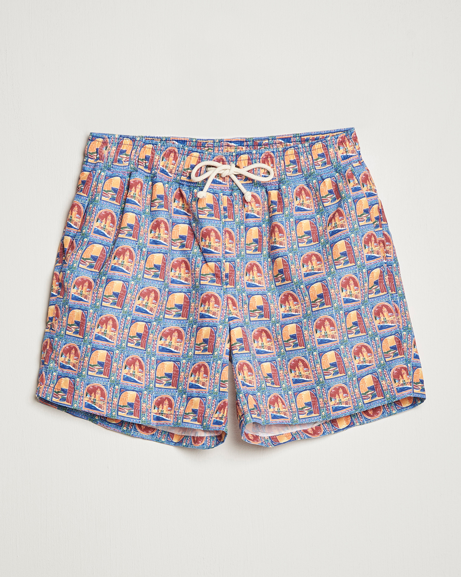 Men | Swimwear | Ripa Ripa | Printed Swimshorts Orange/Light Blue