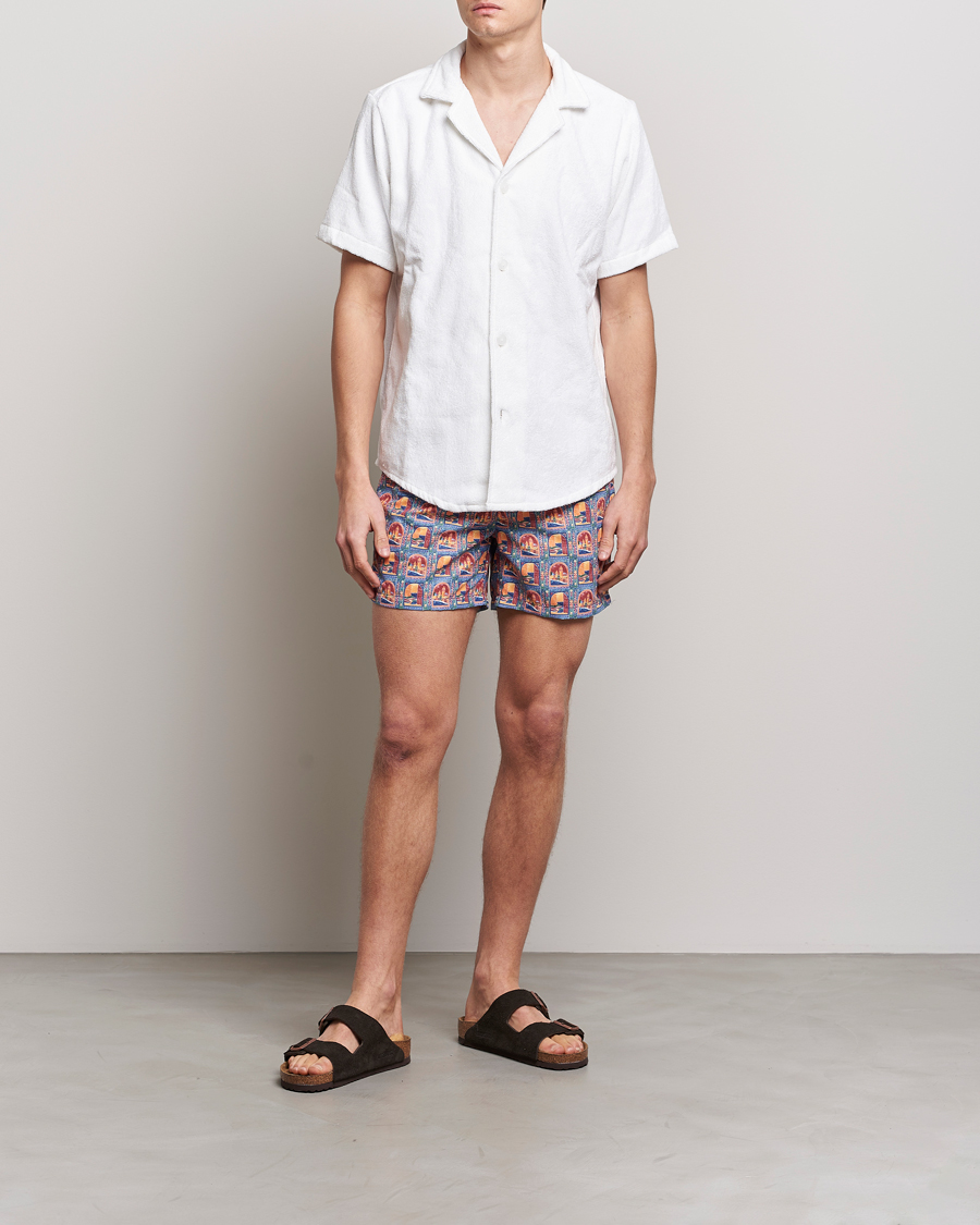 Men | Swimwear | Ripa Ripa | Printed Swimshorts Orange/Light Blue