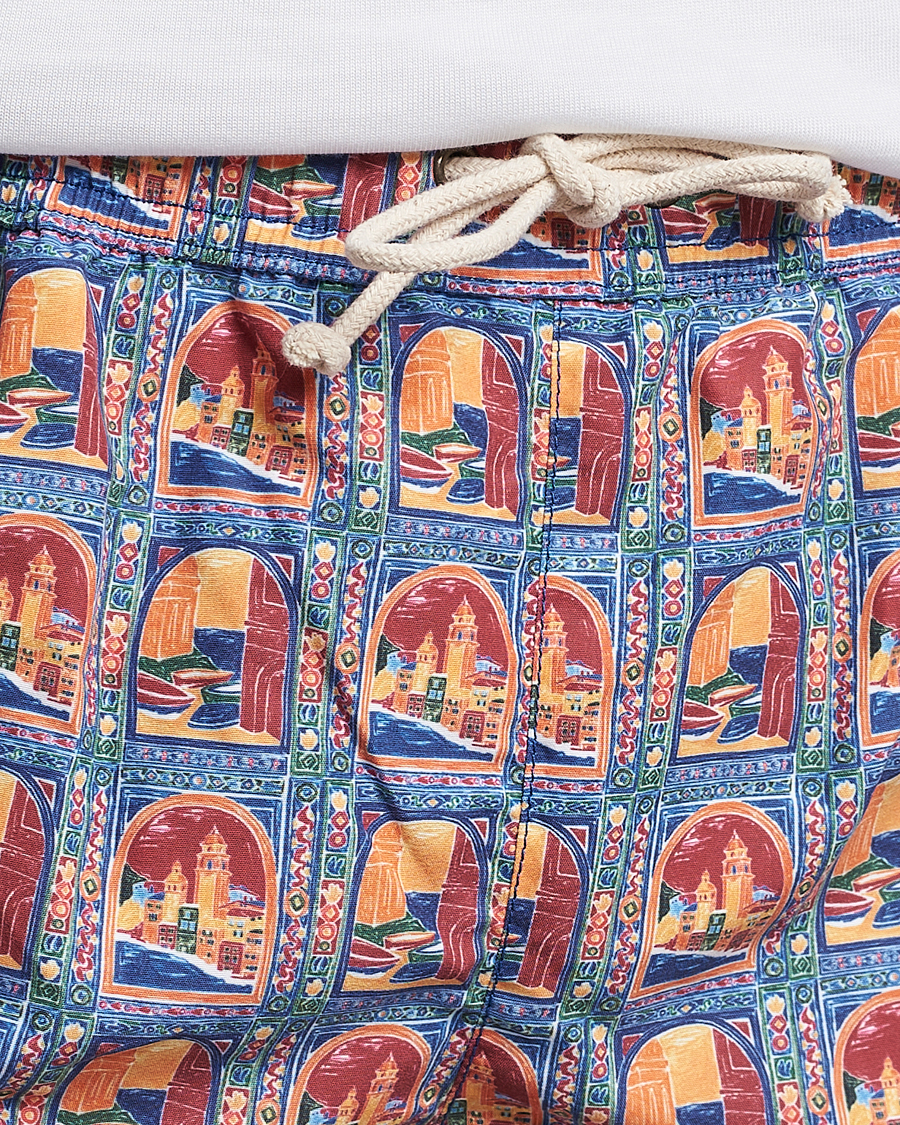 Men | Swimwear | Ripa Ripa | Printed Swimshorts Orange/Light Blue