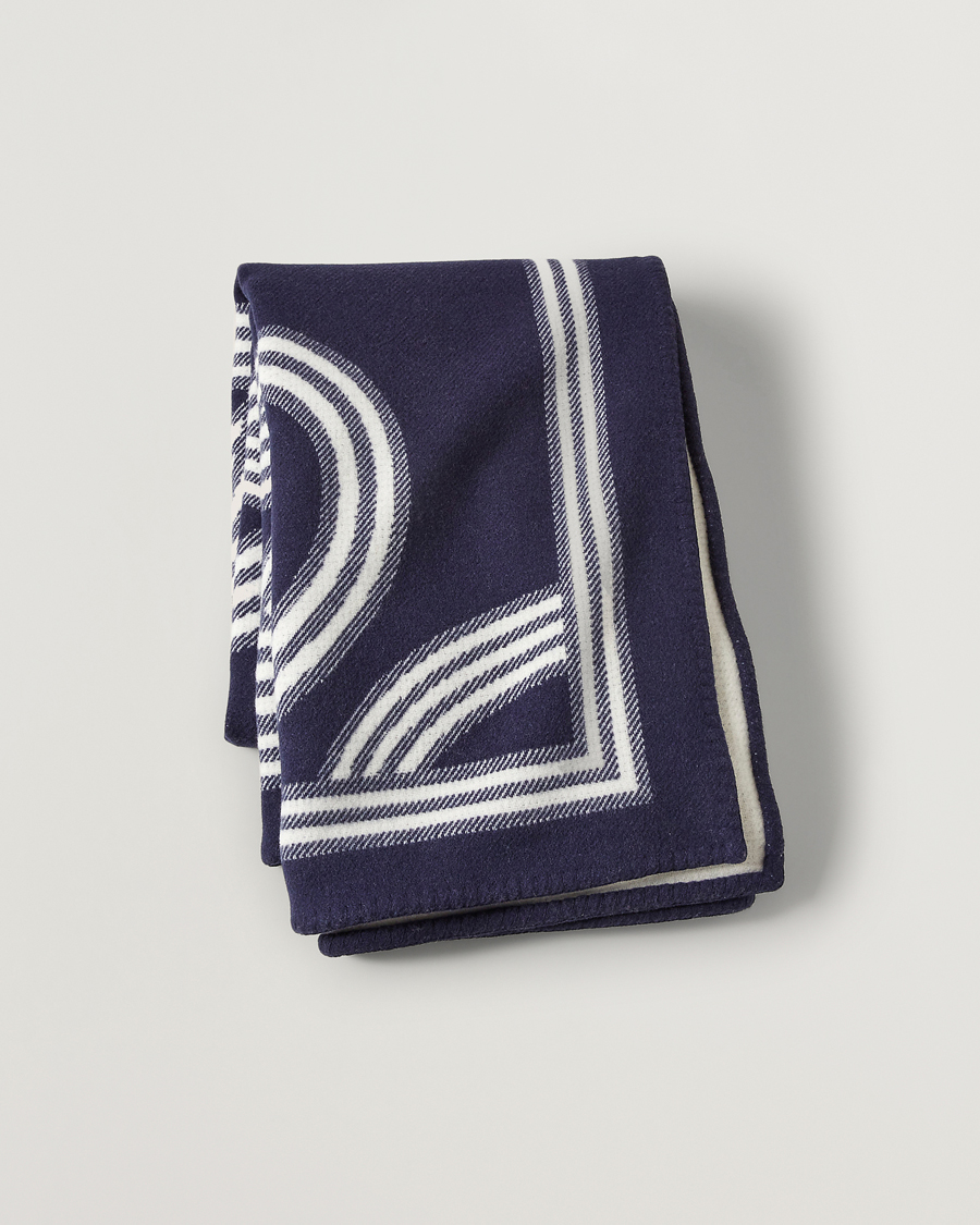Men | Ralph Lauren Home Berken Wool/Cashmere Signature Logo Blanket Navy | Ralph Lauren Home | Berken Wool/Cashmere Signature Logo Blanket Navy