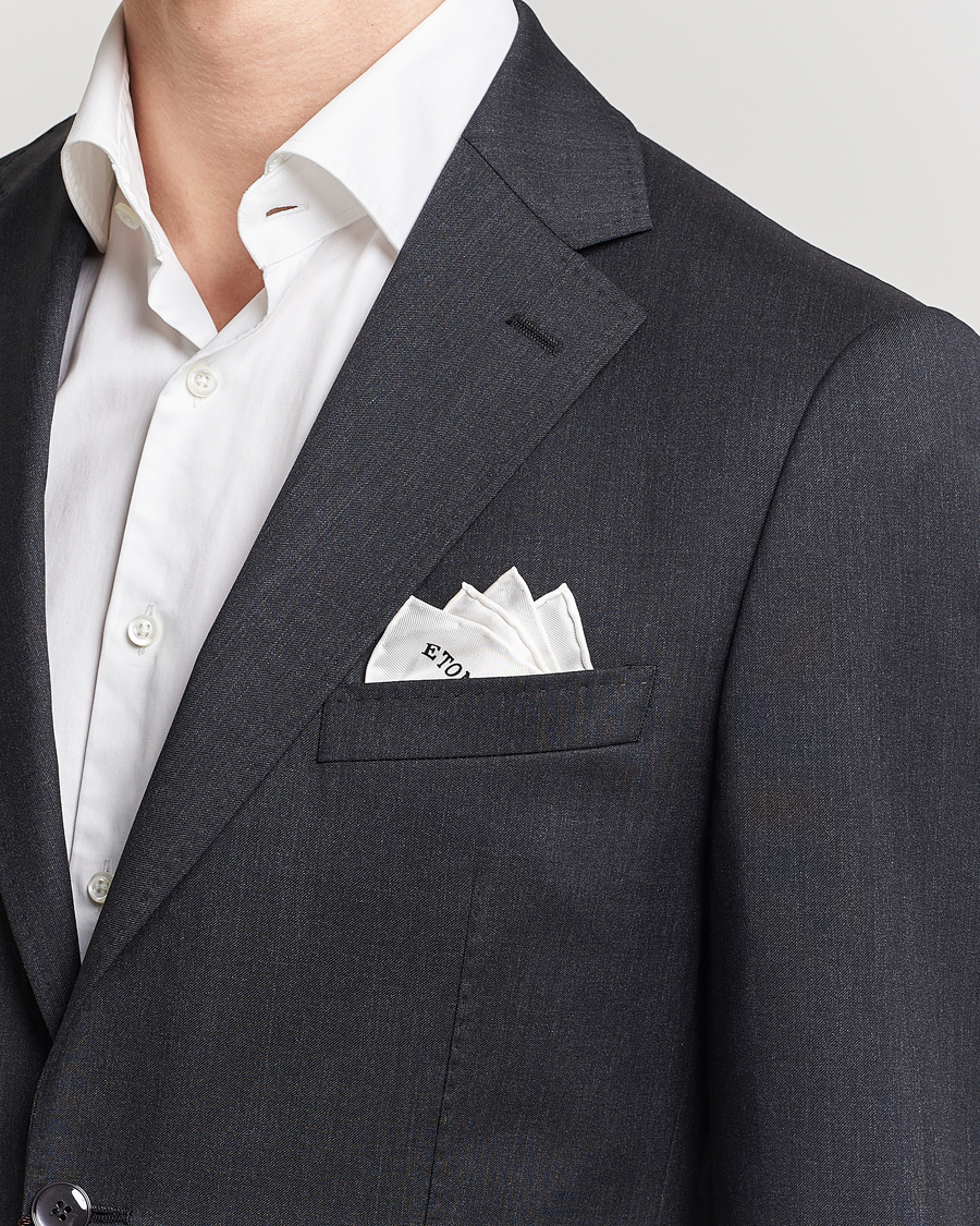 Men | Pocket Squares | Eton | Silk Pocket Square White