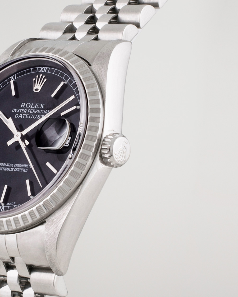 Men | Pre-Owned & Vintage Watches | Rolex Pre-Owned | Datejust 16220 Oyster Perpetual Black Steel Black
