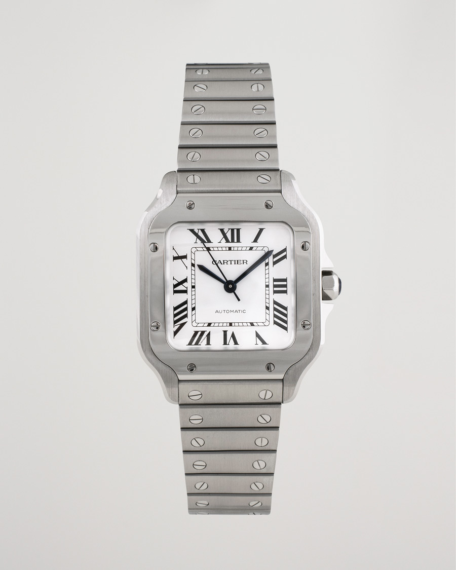 Men | Pre-Owned & Vintage Watches | Cartier Pre-Owned | Santos De Cartier WSSA0029 Steel White