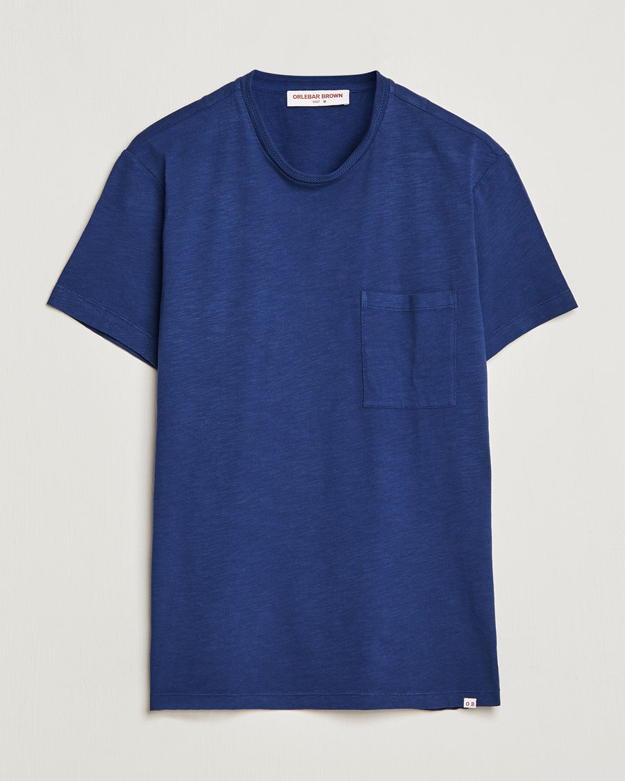 Men | T-Shirts | Orlebar Brown | OB Classic Garment Dyed Cotton T-Shirt Lagoon Blue