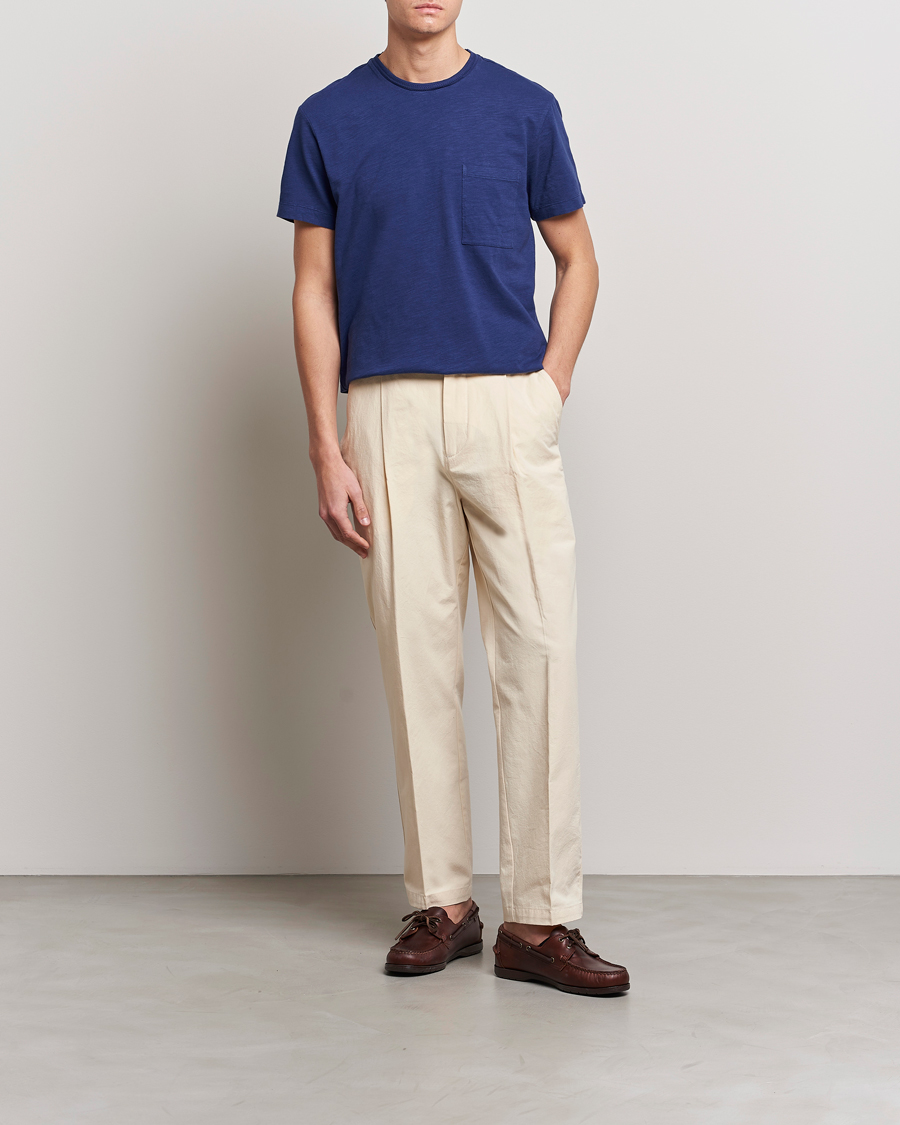 Men | T-Shirts | Orlebar Brown | OB Classic Garment Dyed Cotton T-Shirt Lagoon Blue