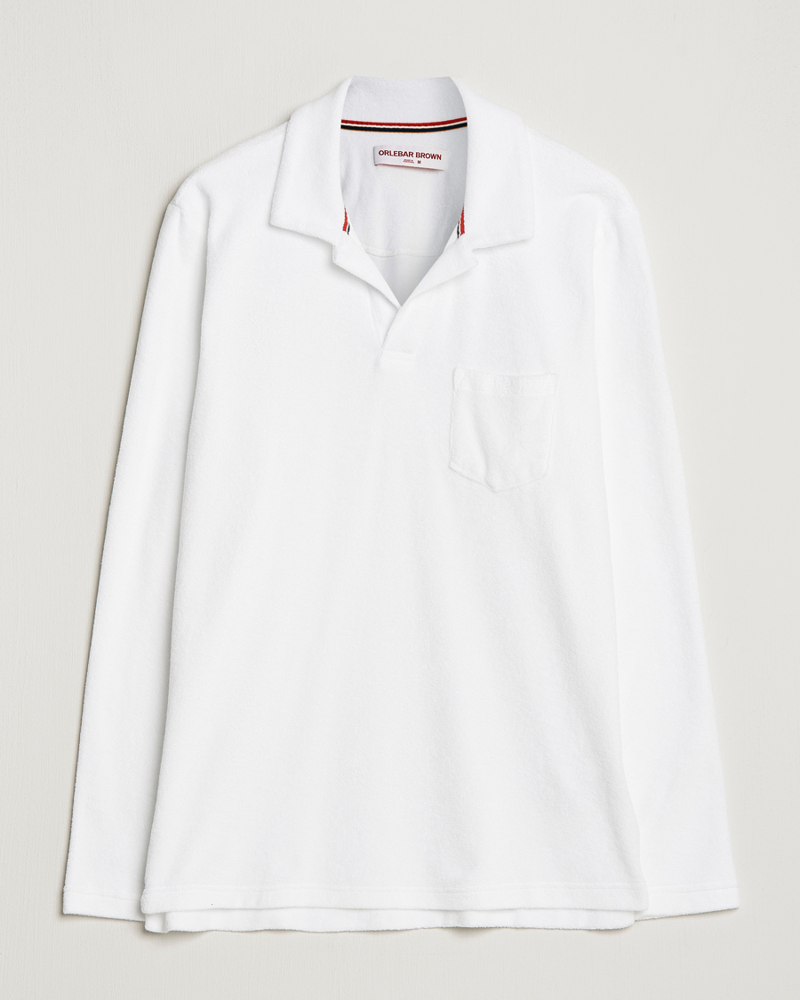 Men | Sweaters & Knitwear | Orlebar Brown | Terry Long Sleeve OB Stripe White