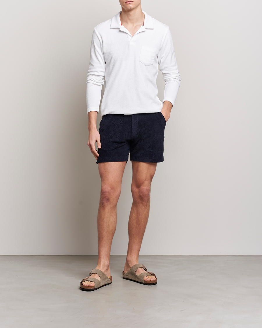 Men | Sweaters & Knitwear | Orlebar Brown | Terry Long Sleeve OB Stripe White