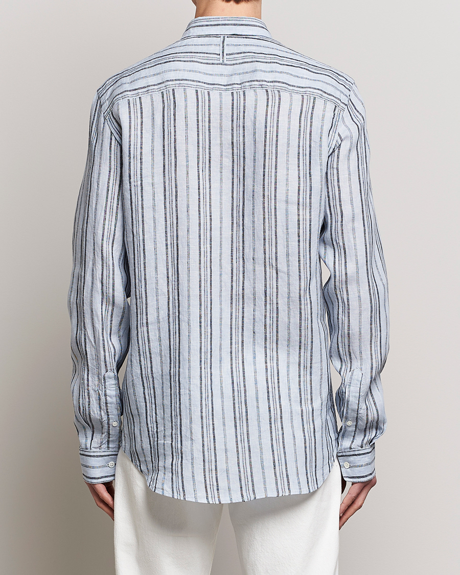 Men | Shirts | NN07 | Arne Strinped Linen Shirt Blue