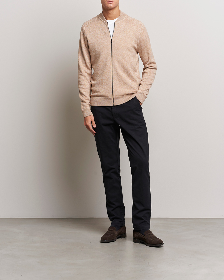 Men | Sweaters & Knitwear | BOSS BLACK | Onorto Full Zip Sweater Medium Beige