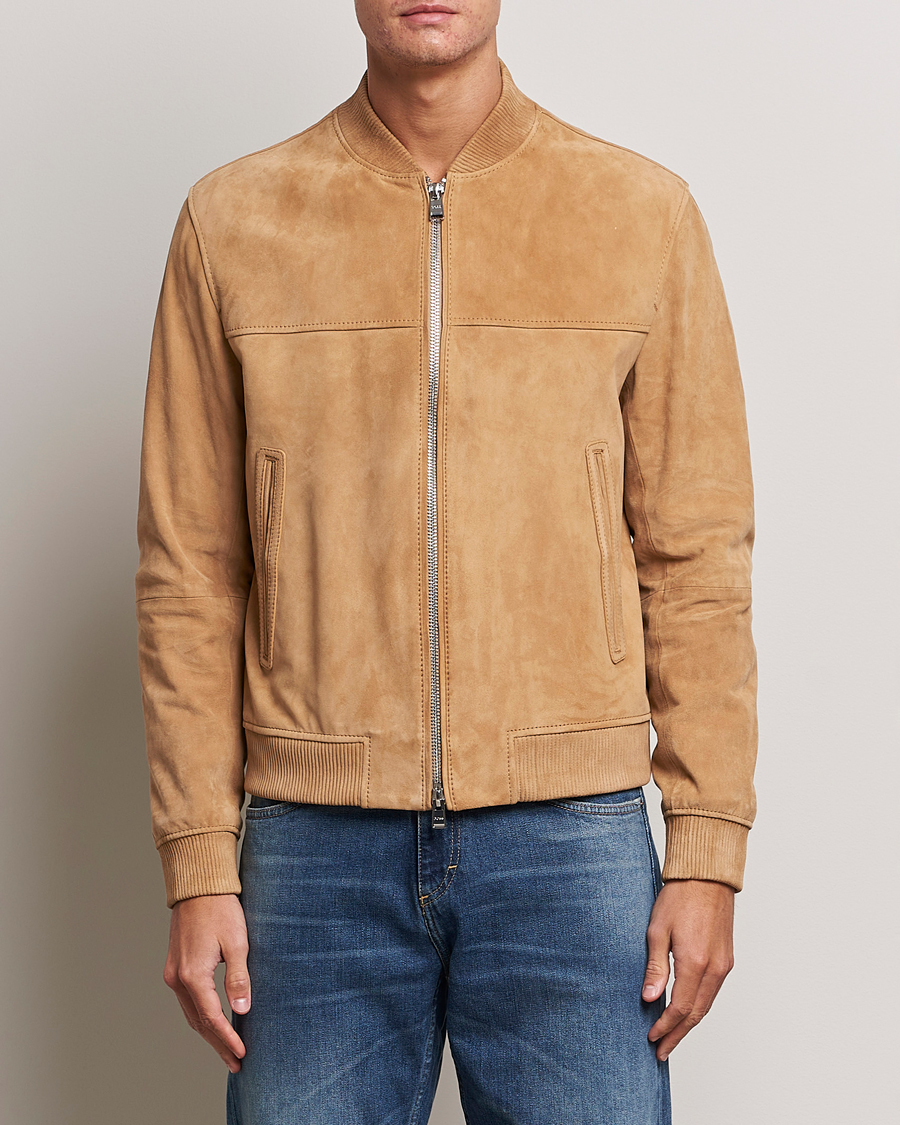 Men | Coats & Jackets | BOSS BLACK | Malbano Suede Jacket Medium Beige