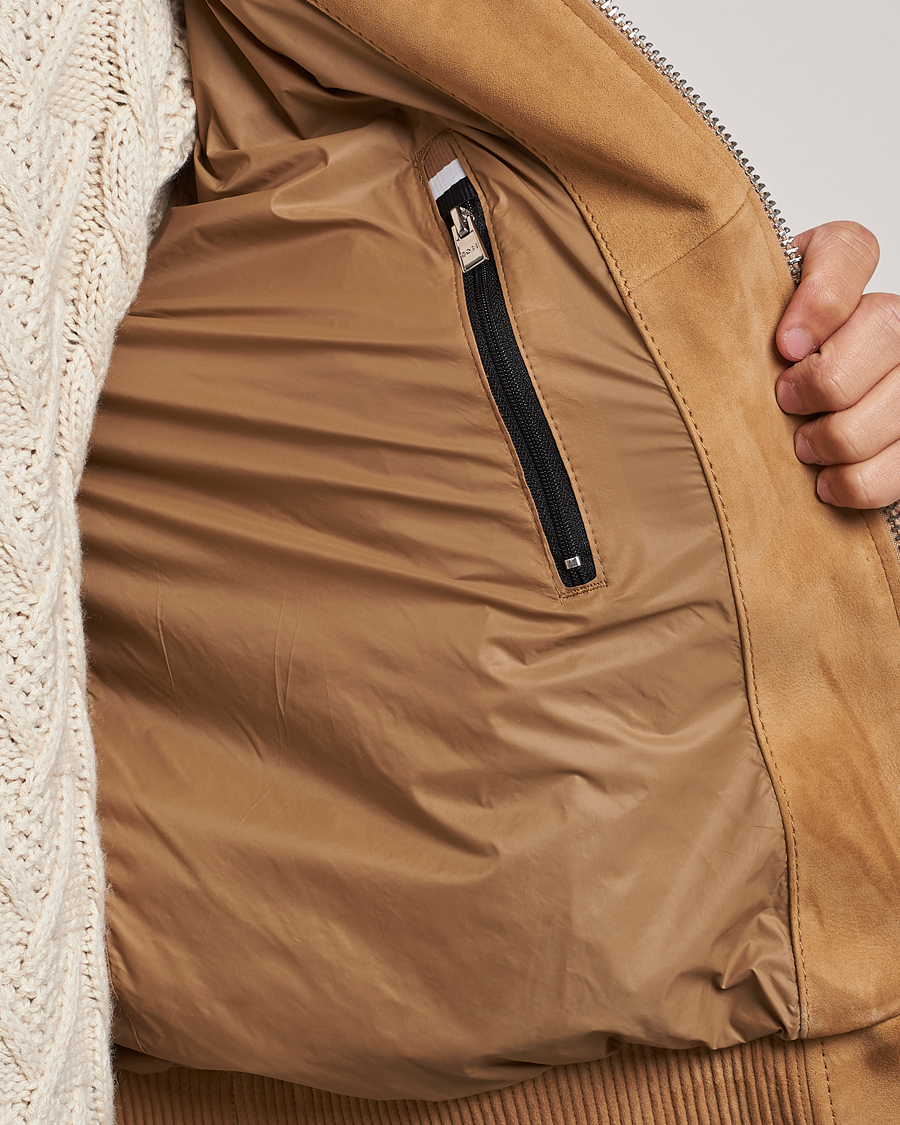 Men | Coats & Jackets | BOSS BLACK | Malbano Suede Jacket Medium Beige